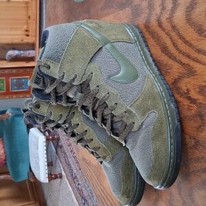 Nike Olive Green Dunk Sky Hi Hidden Wedge Sneakers Size 8